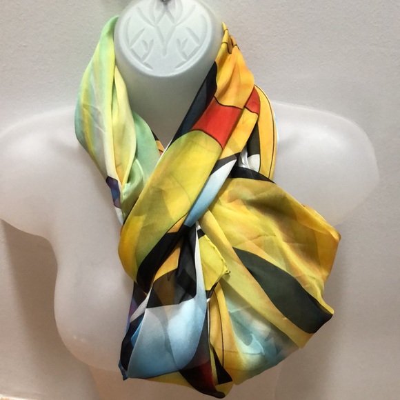 Cocoon House Exquisite Artist Art-to-Wear Fine Silk Rectangle WrapMulticolor